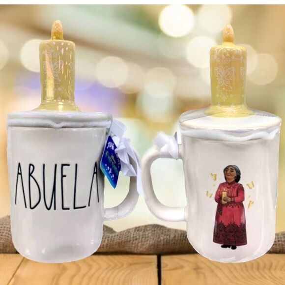 NWT Rae Dunn Disney Encanto ABUELA White Ceramic Iridescent Candle Topper Mug - Picture 10 of 12